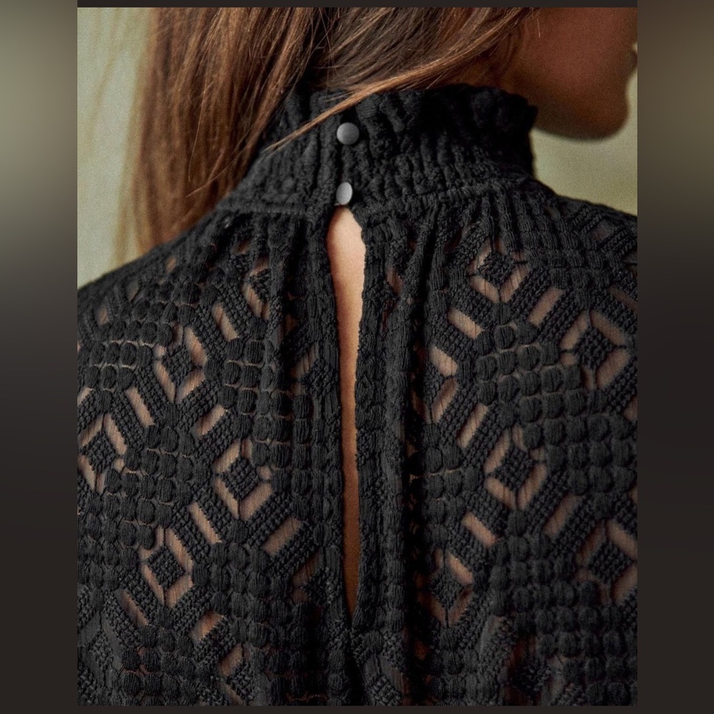 Sezane Black Lace Shona Top - Picture 4 of 11